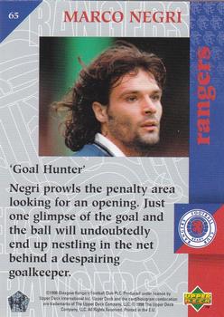 1998 Upper Deck Rangers #65 Marco Negri Back