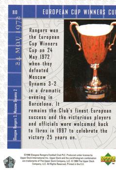 1998 Upper Deck Rangers #80 European Cup Winners Cup Back