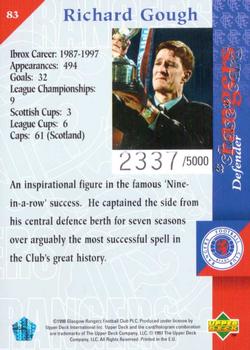 1998 Upper Deck Rangers #83 Richard Gough Back