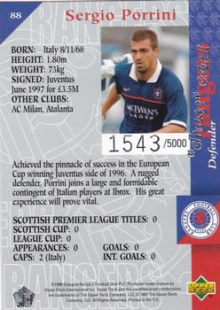 1998 Upper Deck Rangers #88 Sergio Porrini Back