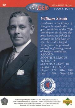 1998 Upper Deck Rangers #40 William Struth Back