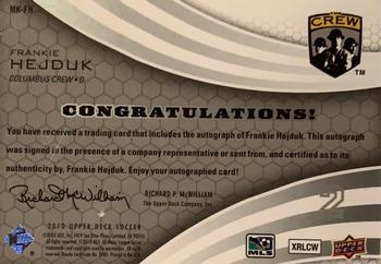 2010 Upper Deck MLS - MLS Marks #MK-FH Frankie Hejduk Back