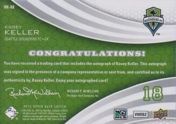 2010 Upper Deck MLS - MLS Marks #MK-KK Kasey Keller Back