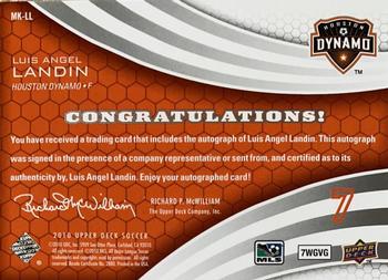 2010 Upper Deck MLS - MLS Marks #MK-LL Luis Angel Landin Back