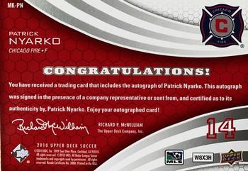 2010 Upper Deck MLS - MLS Marks #MK-PN Patrick Nyarko Back