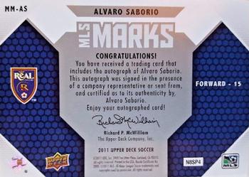 2011 Upper Deck MLS - MLS Marks #MM-AS Alvaro Saborio Back