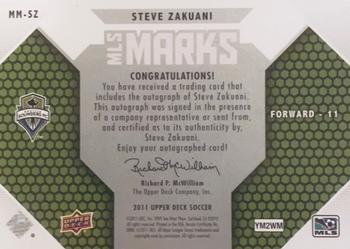 2011 Upper Deck MLS - MLS Marks #MM-SZ Steve Zakuani Back