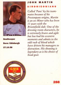 1992 Panini UK Players Collection #288 John Martin Back