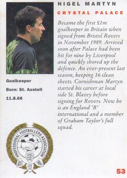 1992 Panini UK Players Collection #53 Nigel Martyn Back