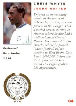 1992 Panini UK Players Collection #84 Chris Whyte Back