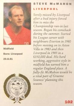 1992 Panini UK Players Collection #102 Steve McMahon Back