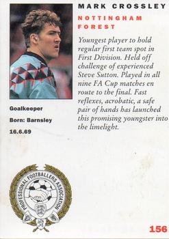 1992 Panini UK Players Collection #156 Mark Crossley Back