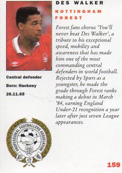 1992 Panini UK Players Collection #159 Des Walker Back
