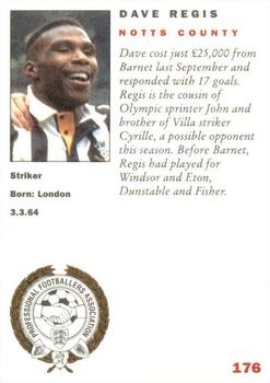 1992 Panini UK Players Collection #176 David Regis Back