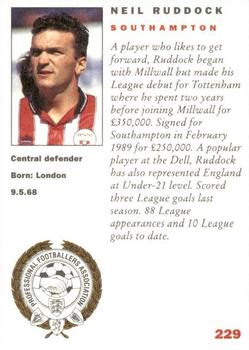 1992 Panini UK Players Collection #229 Neil Ruddock Back