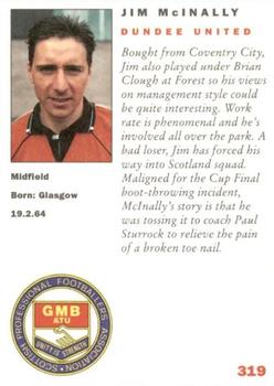 1992 Panini UK Players Collection #319 Jim McInally Back