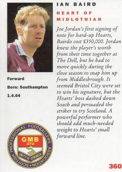 1992 Panini UK Players Collection #360 Ian Baird Back