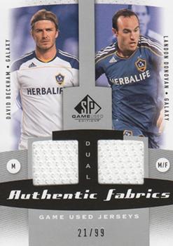 2011 SP Game Used - Authentic Fabrics Dual #AF2-LAG David Beckham / Landon Donovan Front