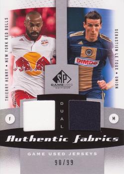 2011 SP Game Used - Authentic Fabrics Dual #AF2-FRA Thierry Henry / Sebastien Le Toux Front