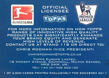 2010-11 Topps Match Attax Premier League #NNO Soccerex 2011 Limited Edition Back