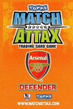 2009-10 Topps Match Attax Premier League #NNO Alexandre Song Back