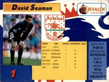 1993 Merlin's Premier League #1 David Seaman Back