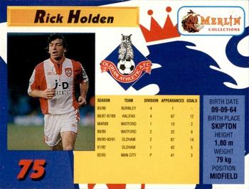 1993 Merlin's Premier League #75 Rick Holden Back