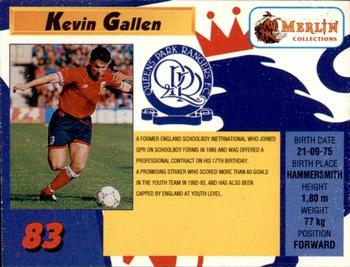 1993 Merlin's Premier League #83 Kevin Gallen Back