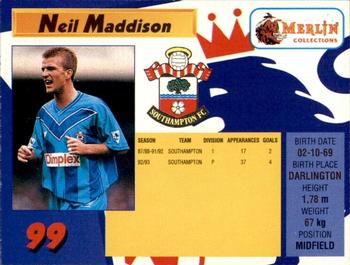 1993 Merlin's Premier League #99 Neil Maddison Back