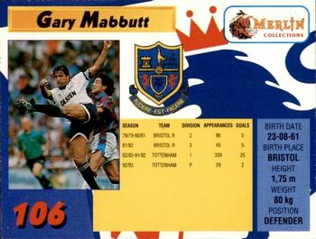 1993 Merlin's Premier League #106 Gary Mabbutt Back