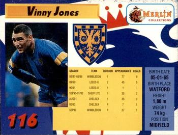 1993 Merlin's Premier League #116 Vinnie Jones Back