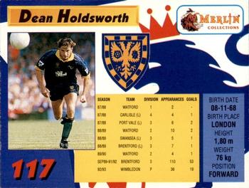 1993 Merlin's Premier League #117 Dean Holdsworth Back