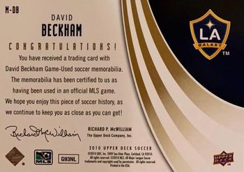 2010 Upper Deck MLS - MLS Materials #M-DB David Beckham Back