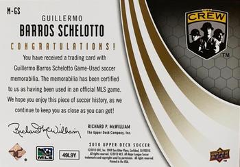 2010 Upper Deck MLS - MLS Materials #M-GS Guillermo Barros Schelotto Back