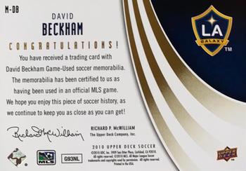 2010 Upper Deck MLS - MLS Materials Premium Series #M-DB David Beckham Back