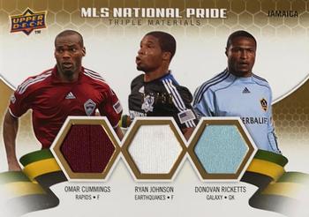 2010 Upper Deck MLS - National Pride Triple Materials #NPM-CJR Donovan Ricketts / Ryan Johnson / Omar Cummings Front