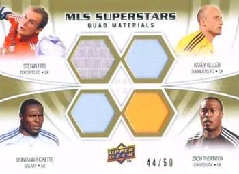 2010 Upper Deck MLS - Superstars Quad Materials #FKRT Donovan Ricketts / Kasey Keller / Stefan Frei / Zach Thornton Front