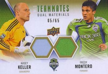 2010 Upper Deck MLS - Teammates Dual Materials #TM-KM Kasey Keller / Fredy Montero Front