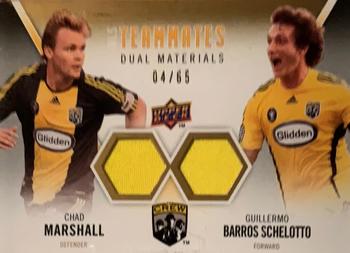 2010 Upper Deck MLS - Teammates Dual Materials #TM-MS Guillermo Barros Schelotto / Chad Marshall Front