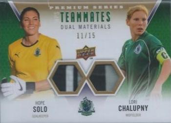 2010 Upper Deck MLS - WPS Teammates Dual Materials Premium Series #ST Hope Solo / Lori Chalupny Front