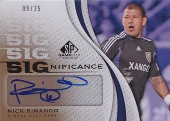 2011 SP Game Used - SIGnificance #SIG-NR Nick Rimando Front