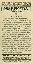 1939-40 Wills's Association Footballers #12 Stanley Cullis Back