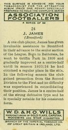 1939-40 Wills's Association Footballers #24 Joseph James Back