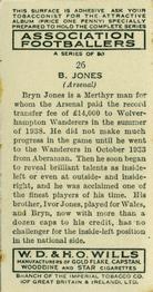 1939-40 Wills's Association Footballers #26 Bryn Jones Back