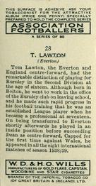 1939-40 Wills's Association Footballers #28 Thomas Lawton Back