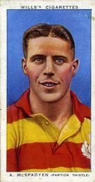 1939-40 Wills's Association Footballers #32 Alex McSpadyen Front
