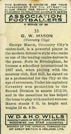 1939-40 Wills's Association Footballers #33 George Mason Back