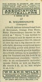 1939-40 Wills's Association Footballers #37 Berry Nieuwenhuys Back