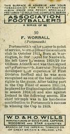 1939-40 Wills's Association Footballers #50 Fred Worrall Back