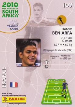 2010 Panini FIFA World Cup South Africa #107 Hatem Ben Arfa Back